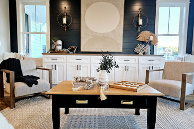 Living room - coastal living room idea in Other