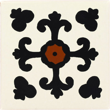 Tierra y Fuego Handmade Ceramic Tile, 4.25x4.25" Valencia Black, Box of 90