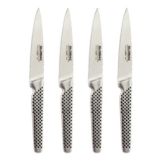 Global GTF-4001-4 Piece 4pc Steak Knife Set, 4 pack, Stainless Steel