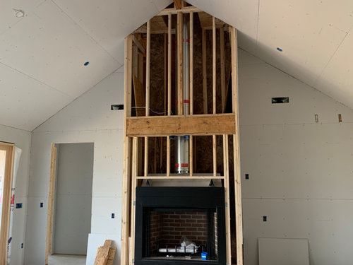 Off-centered fireplace