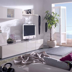 Grey Silk Wall Unit Composition 21 - Entertainment Centers And Tv Stands