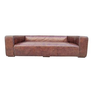 Antwerp Cigar Brown Leather Sofa.