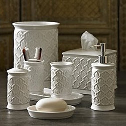 "Deco Fans" Ceramic Bath Accessories by Kassatex - Bathroom Accessories