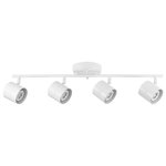 Progress Lighting - Kitson Collection Satin White 4-Head Multi-Directional Track - Incorporate a hint of stylish industrial light to any commercial or residential setting with this brushed nickel four-head track metal directional light fixture. Multi-directional lamp heads provide design flexibility and illuminate typically hard-to-reach areas such as highlighting images in a lobby or gallery. The directional frame is coated in a beautiful satin white finish. Each lamp features an industrial styled-shade with an outer ribbed design and the capability to create different beam shapes as needed.