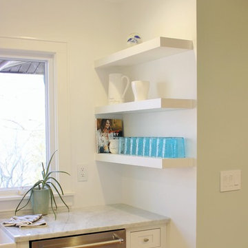 Bright White Inset Kitchen With Shiplap Ceiling Milan, IL