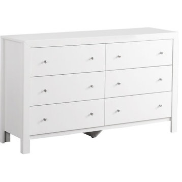 Glory Furniture Burlington 6 Drawer Dresser in White