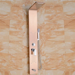Pulsating Massage Thermostatic Shower Shower Panel in Champagne Gold Finish - Shower Panels And Columns