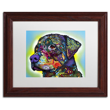 Dean Russo 'The Rottweiler' Framed Art, Wood Frame, 11"x14", White Matte