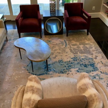 Living room in Teal and Burgundy