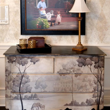 Painted Chest with Rural Scene