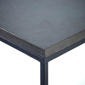 Pietra Rectangular Side Table, Cement