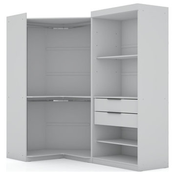 Mulberry Open 2 Sectional Corner Closet, White