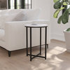 Flash Furniture Hampstead Metal End Table with Crisscross Frame in White/Black