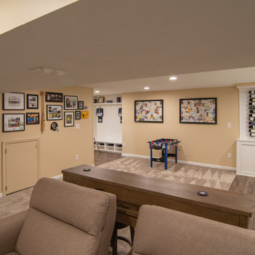 Basement Any Sports Fan Would Love Including Kitchenette for Entertaining