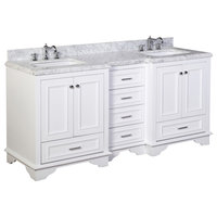 Nantucket 72" Double Bath Vanity, White, Carrara Marble
