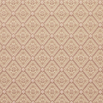 Gold And Pink, Diamond Brocade Upholstery Fabric By The Yard