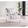 Coaster Blanchett Fabric Upholstered Accent Chair with Spindle White and Navy