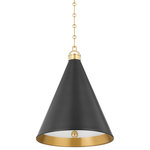 Hudson Valley Lighting - Osterley 1 Light Pendant - Osterly's simple, yet striking cone silhouette makes it both elegant and useable. The shade's Aged Brass inside contrasts beautifully with the Distressed Bronze outside. Hang the pendant in multiples over kitchen islands, dining tables and down hallways, or use alone to light a smaller space. Both sconces articulate making them ideal bedside or in a cozy reading nook. Part of our Mark D. Sikes collection.