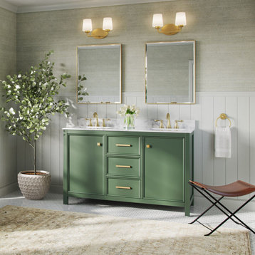 Woodruff Bathroom Vanity, Double Sink, 54", Vogue Green, Freestanding