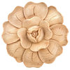 Hand-Carved Rose Onlay Applique, Alder, 3.75"