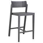 OSIDEA USA Inc. - The 100 Counter Stool, 25.5" Seat Height, Gray - This stackable counter stool will fit well in commercial and residential spaces alike. Its curved open back give a comfortable and unique aesthetic touch, allowing one to easily pick up this chair and neatly stack it away.