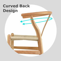 Modern Dining Chairs Solid Wood Armchairs Handmade Assembled Chair Set of 2, Natural, Armchair