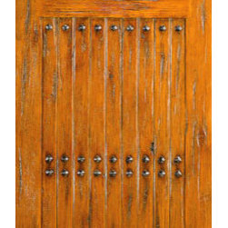 Single Door, Exterior, Knotty Alder V-Grooved, Clavos - Front Doors