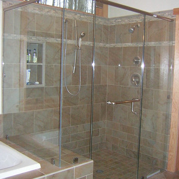 heavy glass shower enclosure