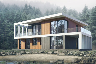 Концепция загородного дома, пример начальной-вариативной стадии проектирования.