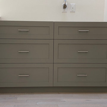 Boston Area Custom Storage Unit in a Matte Olive Green Finish