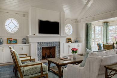Inspiration for a coastal living room remodel in Other