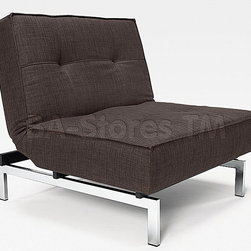 "Innovation USA" Splitback Begum Dark Brown Chair with Chrome Legs - Sleeper Chairs