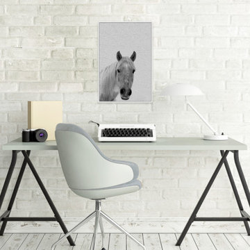 "Big Nosed Horse" Floater Framed Painting Print on Canvas