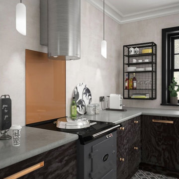 Copper glass splashbacks