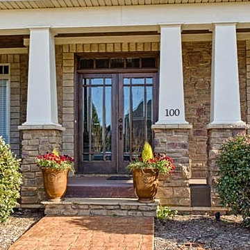 Stone and tapered columns