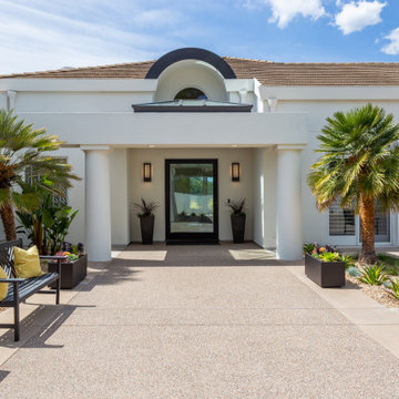 Exterior Front Entry and Lounge Areas