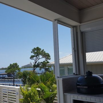 Bellare Motorized Rolling Shutter & Side Accordion Around Outdoor Kitchen