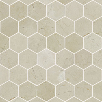 Shaw CS56P Chateau Hexagon Mosaic - 9-13/16" x 11-3/8" Hexagon - Crema Marfil