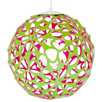 Modern Forms PD-89936 Groovy 36"W LED Globe Chandelier - Green / Pink / White