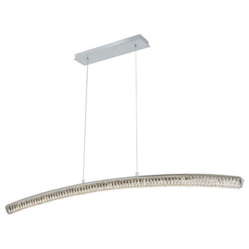 Allegri Aries 60" LED Linear Light, Chrome With Firenze Crystal