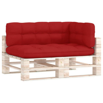 vidaXL Chair Cushion 3 Pcs Outdoor Pallet Seat Cushion Sofa Pad Red Fabric