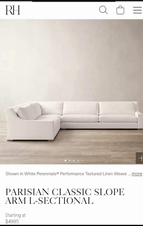 Restoration Hardware Sectional Resale Value