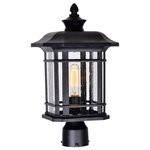 CWI Lighting - Blackburn 1 Light Outdoor Black Lantern Head - Improve not just the style and illumination but also the safety of your yard with the Blackburn 1 Light Outdoor Lantern Head. This weather-resistant fixture comes with a black metal frame construction with clear glass panes. The classic prairie-style silhouette makes it versatile enough to complement different home design schemes. This lantern head delivers bright light dispersed throughout your outdoor space.  Feel confident with your purchase and rest assured. This fixture comes with a one year warranty against manufacturers defects to give you peace of mind that your product will be in perfect condition.
