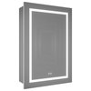 Recessed or Surface Mount Frameless Medicine Cabinet W/ LED Light & 2 Mirrors, Right Door