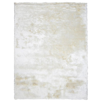Collins Hand-woven Shag Area Rug  Ivory 8X10