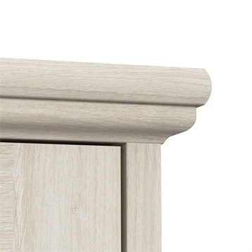Bush Lennox Engineered Wood End Table with Storage in Linen White Oak