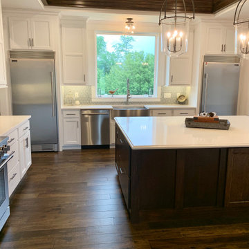 Combination Wood and White Kitchen