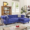 Valeria Velvet Sectional Sofa, Blue