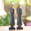 NOVICA Agrarian Duo And Wood Statuettes  (Pair)