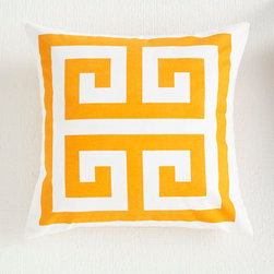 Greek Key Pillow Cover - Orange - Decorative Pillows